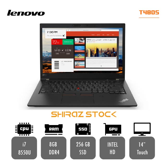  لپ تاپ استوک LENOVO ThinkPAD T480S | i7-8565U| 8GB-DDR4 |256GB-SSD | 14" TOUCH