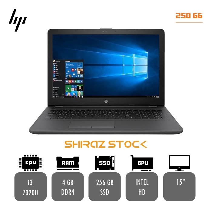 لپ تاپ استوک "HP 250 G6 | i3-6006U | 4GB-DDR4 | 256GB-SSDm.2|15