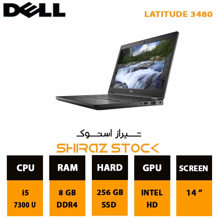 لپ تاپ استوک DELL Latitude 3480 | i5-7300U | 8GB-DDR4 | 256GB-SSDm.2 | 14"-FHD