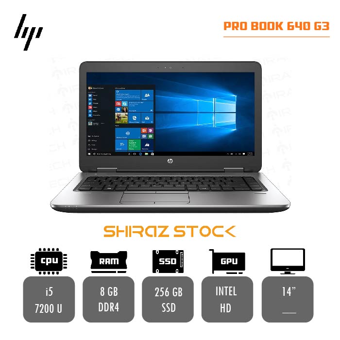 لپ تاپ استوک HP ProBook 640 G3 | i5-7200U | 8GB-DDR4 | 256GB-SSDm.2 | 14"-FHD