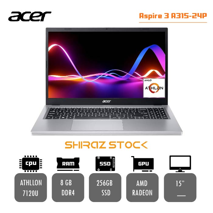لپ تاپ استوک "ACER SPIN SP315-24P |ATHLON-SILVER7120U|8GB-DDR4|256GB-SSD|15