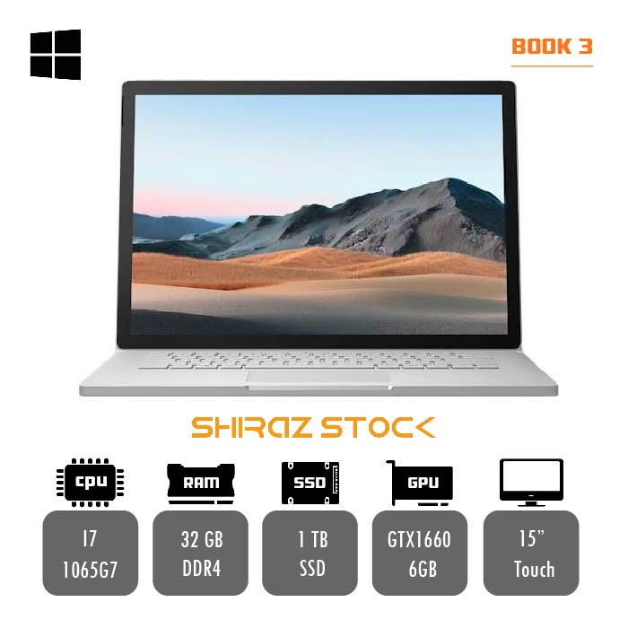 سرفیس بوک  Microsoft Surface Book 3 | i7-1065G7 | 32GB-DDR4 | 1TB-SSD | 6GB-NVIDIA GTX1660 | 14TOUCH