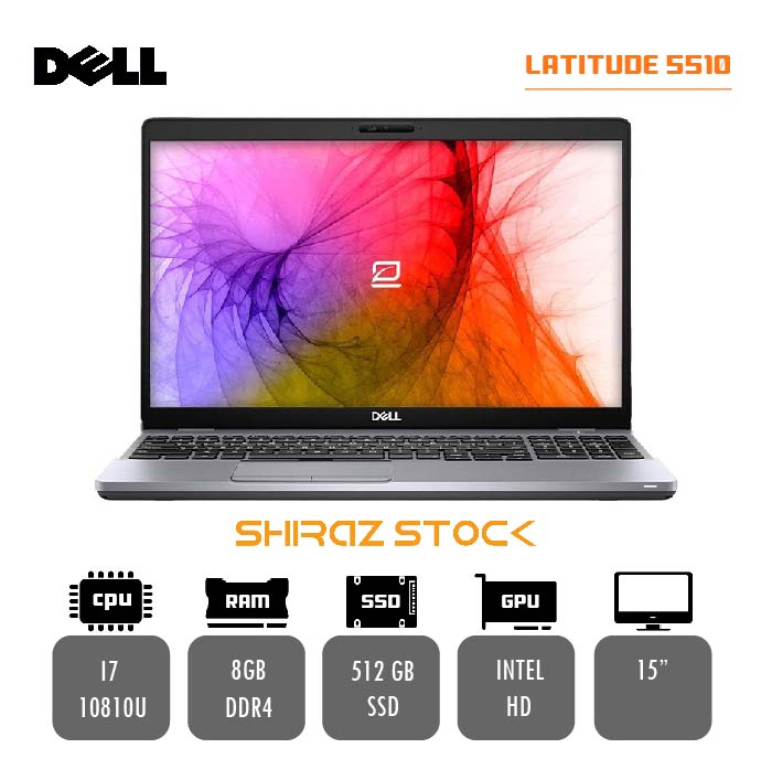 لپ تاپ استوک DELL Latitude 5510 | i7-10810U | 8GB-DDR4 | 512GB-SSD | 15