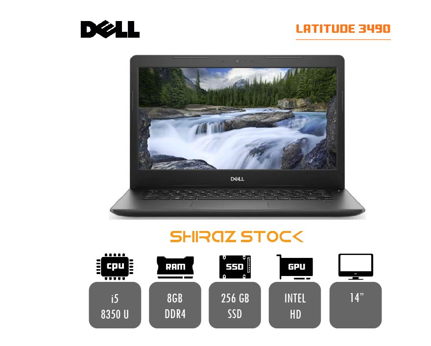 لپ تاپ استوک "DELL Latitude 3490 | i5-8250U | 8GB-DDR4 | 256GB-SSDm.2 | 14
