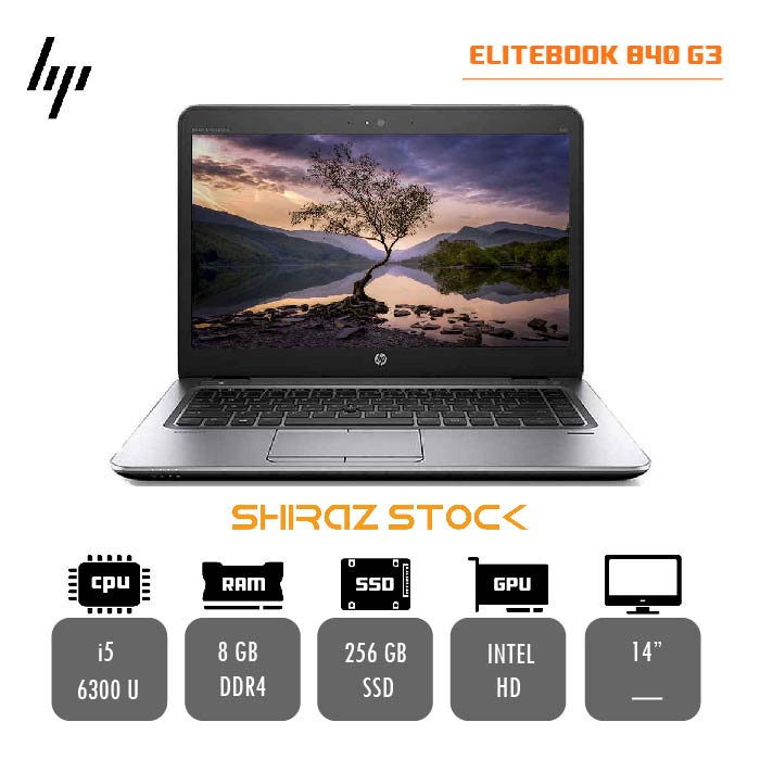 لپ تاپ استوک HP EliteBook 840 G3 | i5-6300U | 8GB-DDR4 | 256GB-SSD| 14"