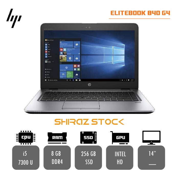 لپ تاپ استوک HP EliteBook 840 G4 | i5-7300U | 8GB-DDR4 | 256GB-SSD| 14"