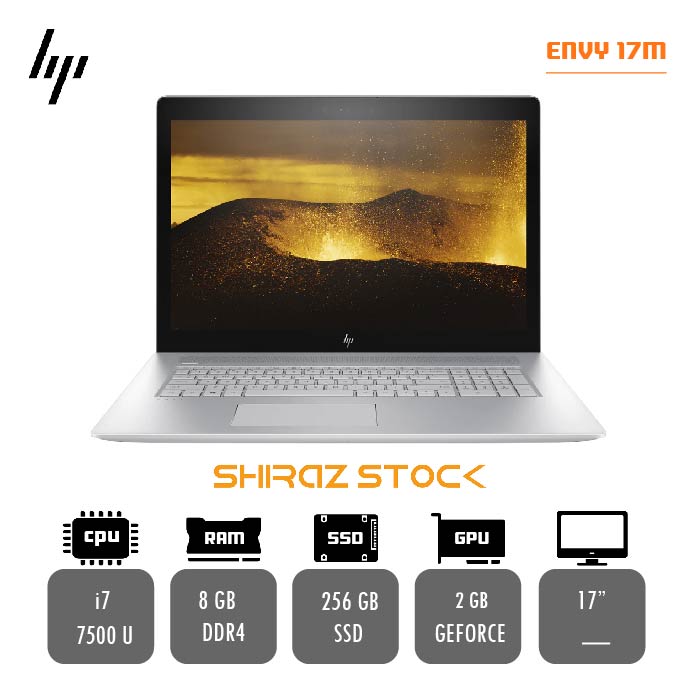 لپ تاپ استوک HP envi 17m aedxx |i7-7500U | 8GB-DDR4 | 256GB-SSDm.2| 2gb-geforce |17"-touch