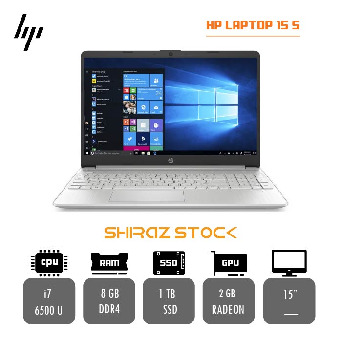 لپ تاپ استوک HP LAPTOP 15 S | i7-6500U | 8GB-DDR4 | 1TB-HDD | 2GB-AMD RADEON | 15"-HD