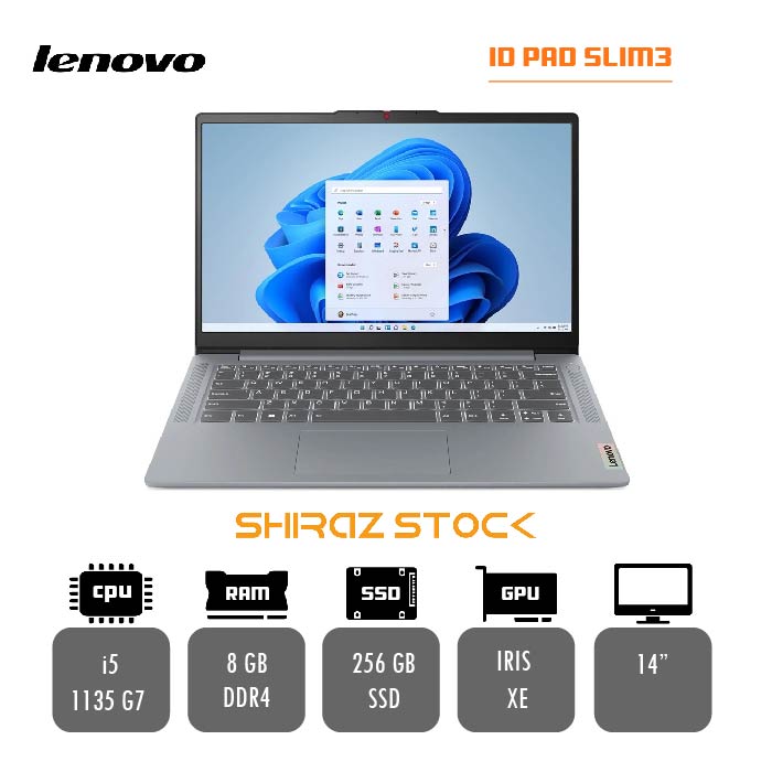 لپ تاپ استوک "LENOVO IDEA PAD SLIM3 | i5-1135G7 |8GB-DDR4 | 256GB-SSD-M2 | 14