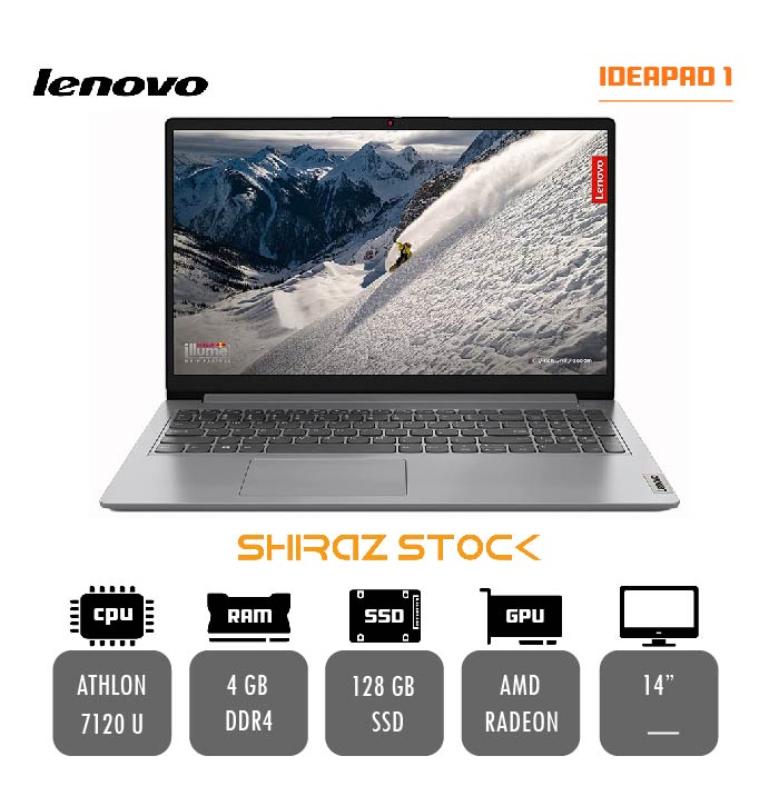 لپ تاپ استوک LENOVO IDEAPAD 1 |ATHLON-7120|4GB-DDR4|128GB-SSD