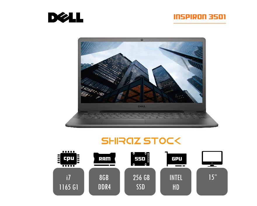 لپ تاپ استوک "DELL INSPIRON 3501 | i7-1165G1 | 8GB-DDR4 | 256GB-SSDm.2 | 15