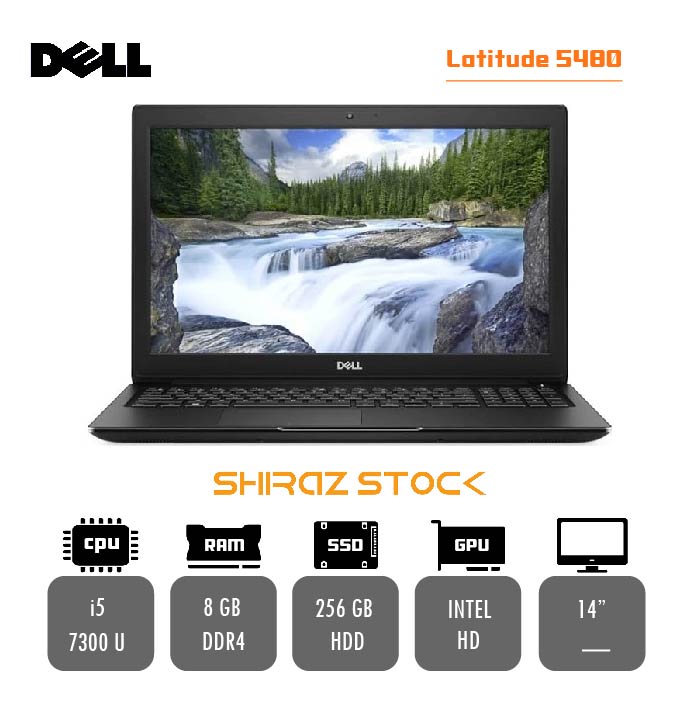لپ تاپ استوک DELL Latitude 5480 | i5-7300U | 8GB-DDR4 | 256GB-SSDm.2 | 14"-HD.FULLHD