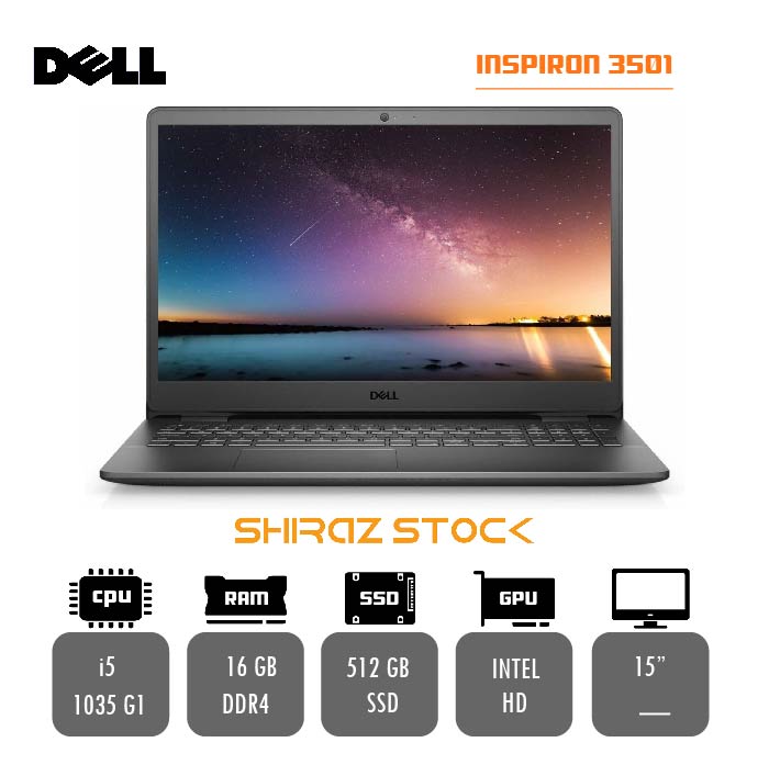 لپ تاپ استوک "DELL INSPIRON 3501 | i5-1035G1 | 16GB-DDR4 | 512GB-SSDm.2 | 15 