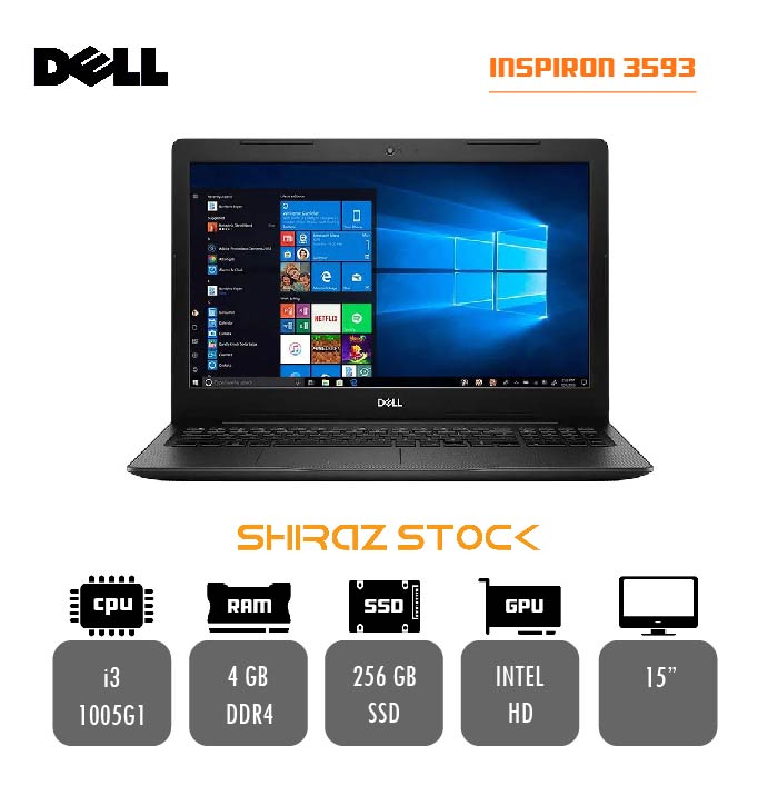 لپ تاپ استوک DELL INSPIRON 3593 |i3-1005G1|4GB-DDR4|256GB-SSD|15" TOUCH