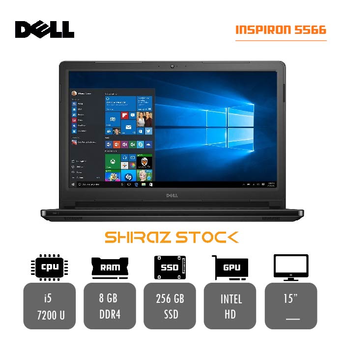 لپ تاپ استوک "DELL INSPIRON 5566 |i5-7200U|8GB-DDR4|256GB-SSD|15