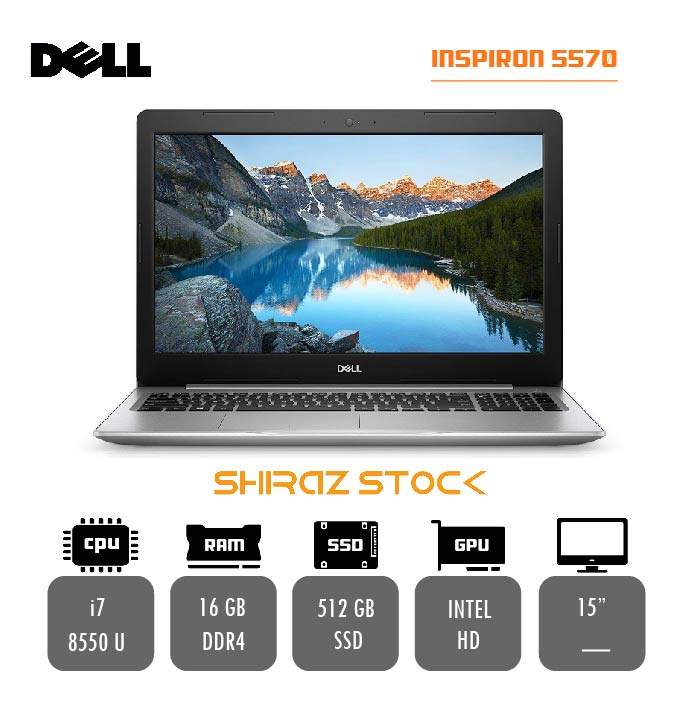 لپ تاپ استوک "DELL INSPIRON 5570 | i7-8550U | 16GB-DDR4 | 512GB-SSDm.2 | 15