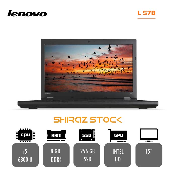 لپ تاپ استوک LENOVO ThinkPad L570| i5-6300U | 8GB-DDR4 | 256GB-SSD | 15 " HD  