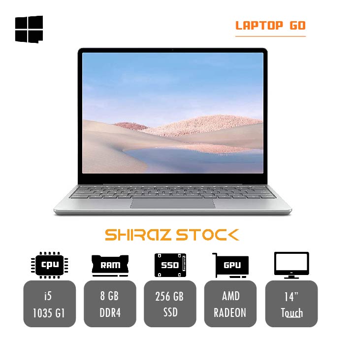 لپ تاپ استوک Microsoft Surface laptop GO | i5-1035G1 | 8GB-DDR4 | 256GB-SSDm.2 | 14"-2K-Touch