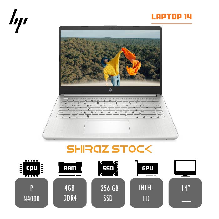 لپ تاپ استوک HP LAPTOP 14 | PANTUM-N4000 | 4GB-DDR4 | 256-SSD-m2 | 14"-HD