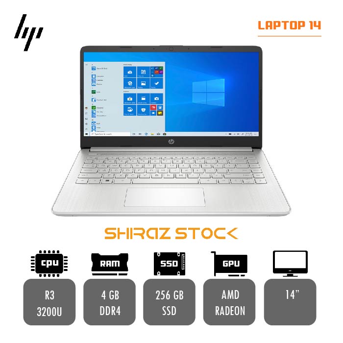 لپ تاپ استوک "HP LAPTOP 14  | R3-3200U | 4GB-DDR4 | 256GB-SSD  | 15