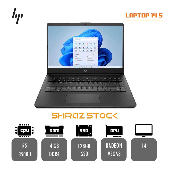 لپ تاپ استوک HP LAPTOP 14 S | R5-3500U | 4GB-DDR4 | 128-SSD |  14