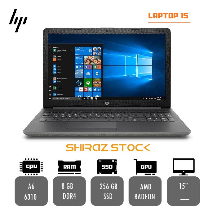 لپ تاپ استوک "HP LAPTOP 15  | A6-6310U | 8GB-DDR4 | 256 GB-SSDm.2 | 15