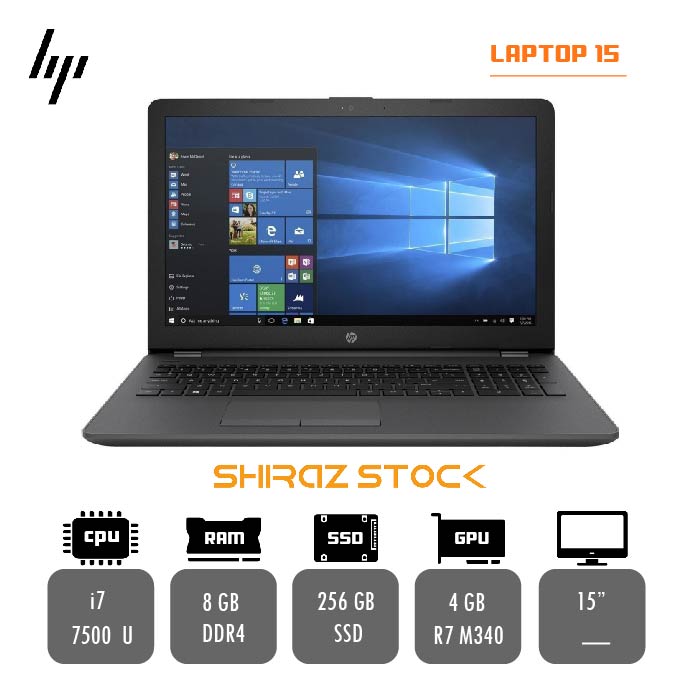 لپ تاپ استوک HP  LAPTOP 15  |i5-7500U | 8GB-DDR4 | 256GB-SSD | 4GB-M340 | 15"-HD 