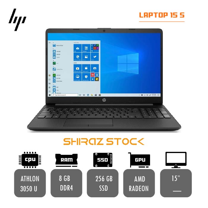 لپ تاپ استوک HP LAPTOP 15 S | ATHLON-3050U | 8GB-DDR4 | 256GB-SSDm.2| 2GB-AMD | 15"-HD