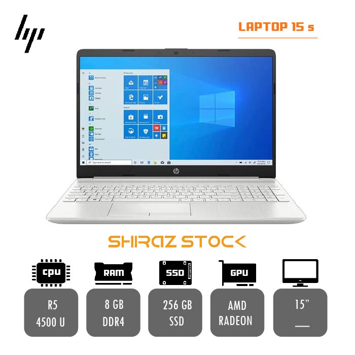 لپ تاپ استوک HP LAPTOP 15 S | R5-4500U | 8GB-DDR4 | 256GB-SSD | 15"-HD