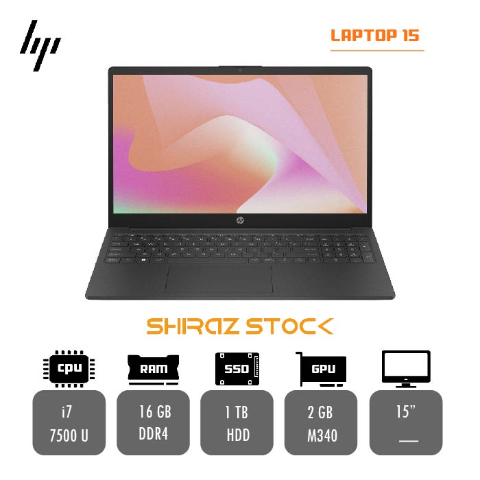 لپ تاپ استوک HP LAPTOP 15 S | i7-7500U | 16GB-DDR4 | 1TB-HDD | 2GB-R7 M340 | 15"-HD