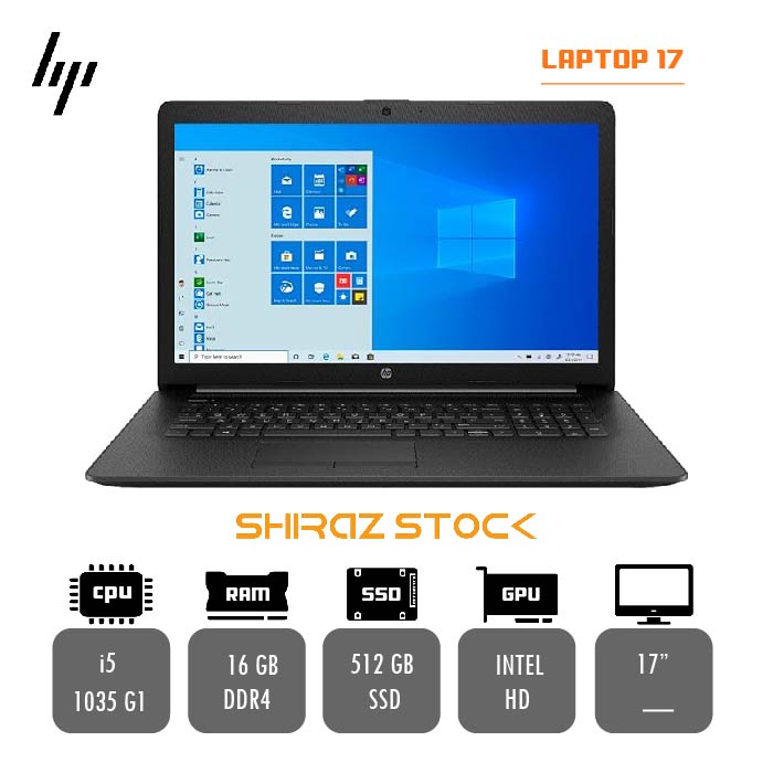 لپ تاپ استوک HP  LAPTOP 17  | i5-1035G1 | 16GB-DDR4 | 512GB-SSD  | 17"-HD