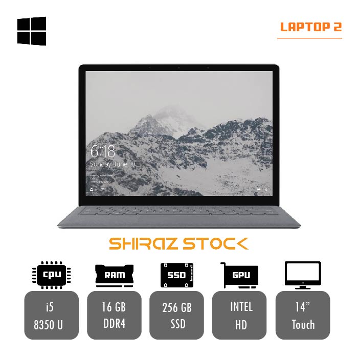 لپ تاپ استوک Microsoft Surface laptop 2 |i5-8350U|16GB-DDR4|256GB-SSD|14"Touch