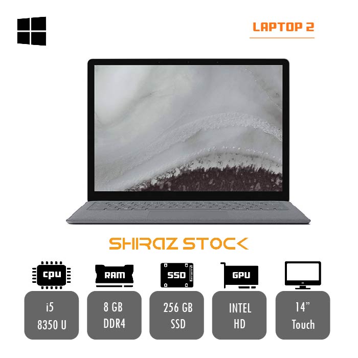 لپ تاپ استوکMicrosoft Surface laptop 2 | i5-8350U | 8GB-DDR4 | 256GB-SSD | INTEL HD | 14"-2K-Touch
