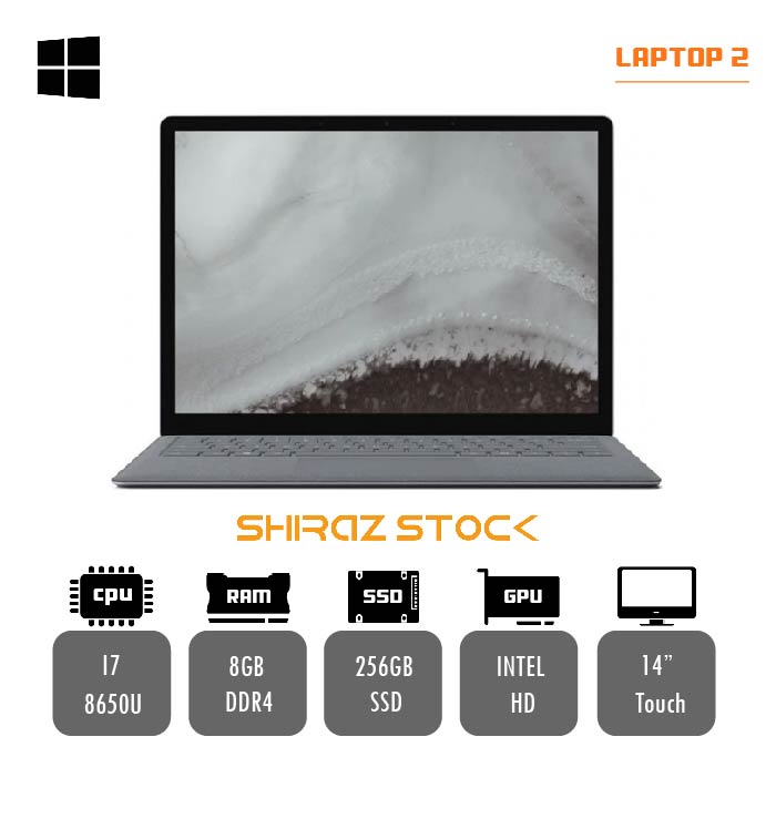 لپ تاپ استوک Microsoft Surface laptop 2 | i7-8650U | 8GB-DDR4 | 256GB-SSD | 14-TOUCH