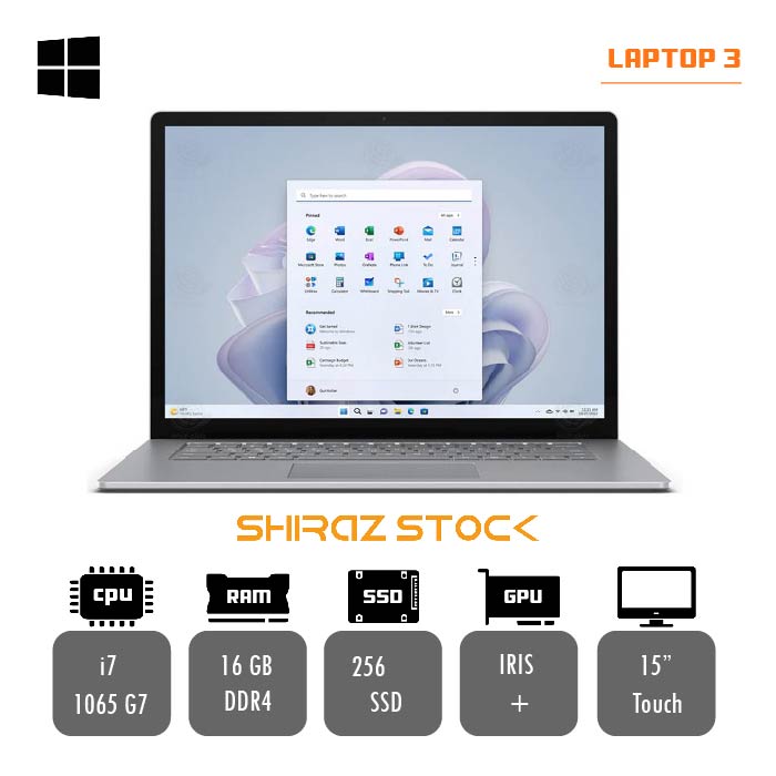 لپ تاپ استوک Microsoft Surface laptop 3 | i7-1065 G7 | 16GB-DDR4 | 256GB-SSD | 15-2K-Touch