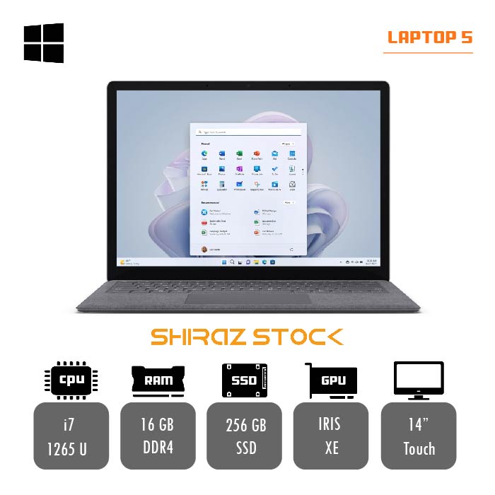 لپ تاپ استوک Microsoft Surface laptop 5 |i7-1265U|16GB-DDR4|256GB-SSD|14"Touch