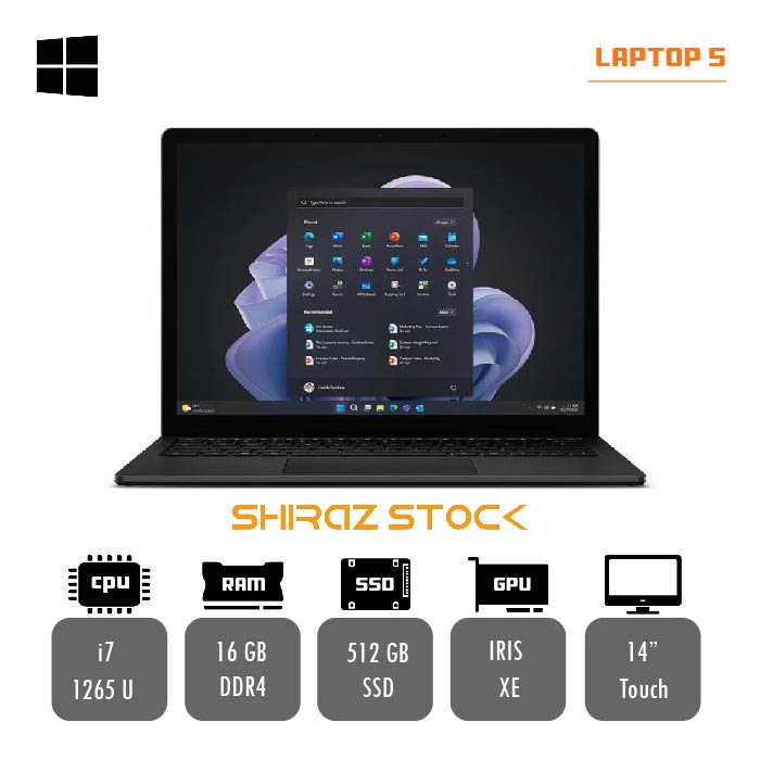 لپ تاپ استوک Microsoft Surface laptop 5 |i7-1265U|16GB-DDR4|512GB-SSD|14"Touch