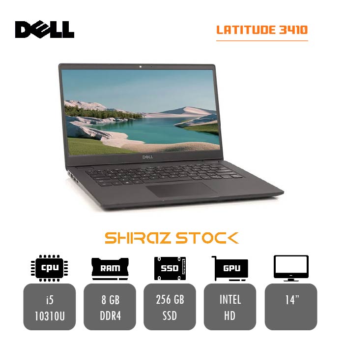 لپ تاپ استوک "DELL Latitude 3410 | i5-10310U | 8GB-DDR4 | 256GB-SSDm.2 | 14