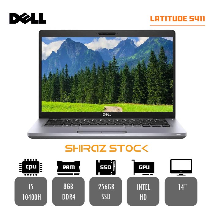 لپ تاپ استوک DELL Latitude 5411 | i5-10400H | 8GB-DDR4 | 256GB | 14