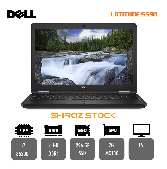 لپ تاپ استوک DELL Latitude 5590|i7-8650U|8GB|256GB|MX130-2GB|15"