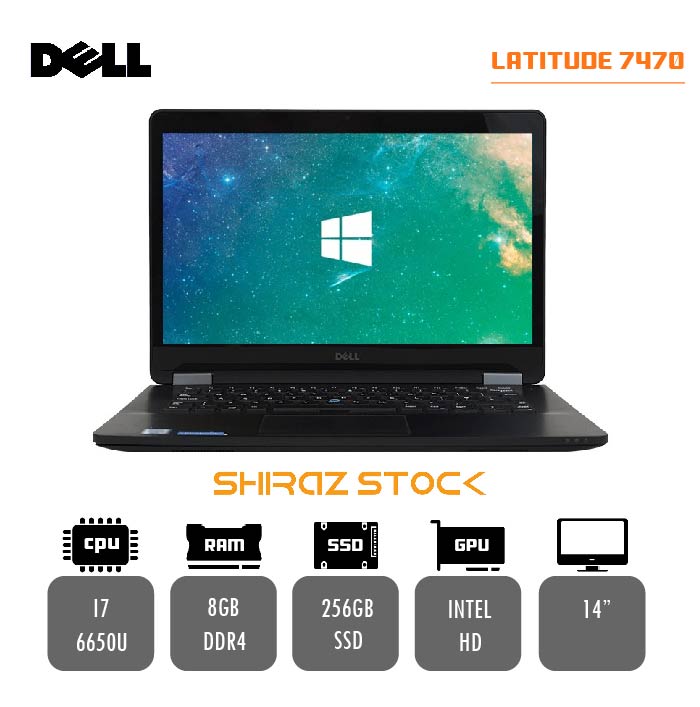 لپ تاپ استوک DELL Latitude 7470 | i7-6650U | 8GB-DDR4 | 256GB-SSD | 14