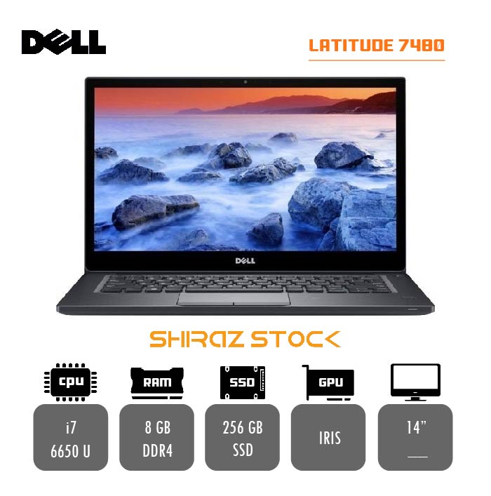 لپ تاپ استوک "DELL Latitude 7480 | i7-6650U | 8GB-DDR4 | 256GB-SSDm.2| 14 