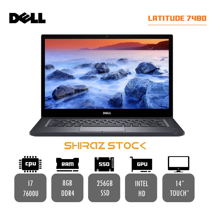 لپ تاپ استوک DELL Latitude 7480 | i7-7600U | 8GB-DDR4 | 256GB-SSD | 14-TOUCH