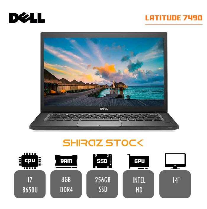 لپ تاپ استوک DELL Latitude 7490 | i7-8650U | 8GB-DDR4 | 256GB-SSD | 14