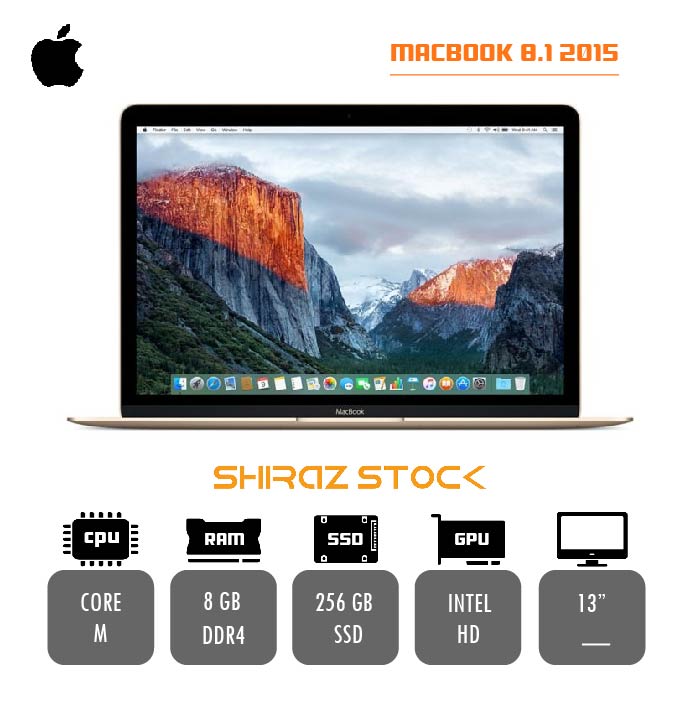 مک بوک استوک "APPLE | MACBOOK 8.1 2015 | CORE M | 8GB-DDR3 | 256GB-SSDm.2 | 2k_13 