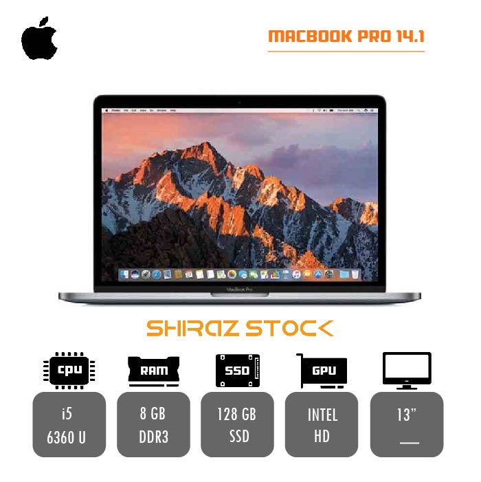 مک بوک استوک "APPLE | MACBOOK PRO 14.1  | i5-6360U | 8GB-DDR3 | 128GB-SSDm.2 | 13 
