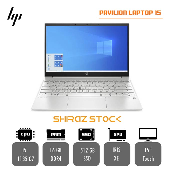 لپ تاپ استوک HP PAVILION LAPTOP 15 | i5-1135G7 | 16GB-DDR4 | 512GB-SSD | 15"TOUCH