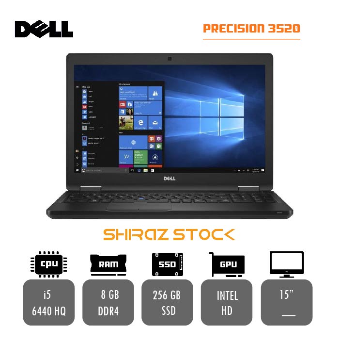 لپ تاپ استوک "DELL PRECISION 3520 | i5-6440HQ | 8GB-DDR4 | 256GB-SSDm.2  | 15