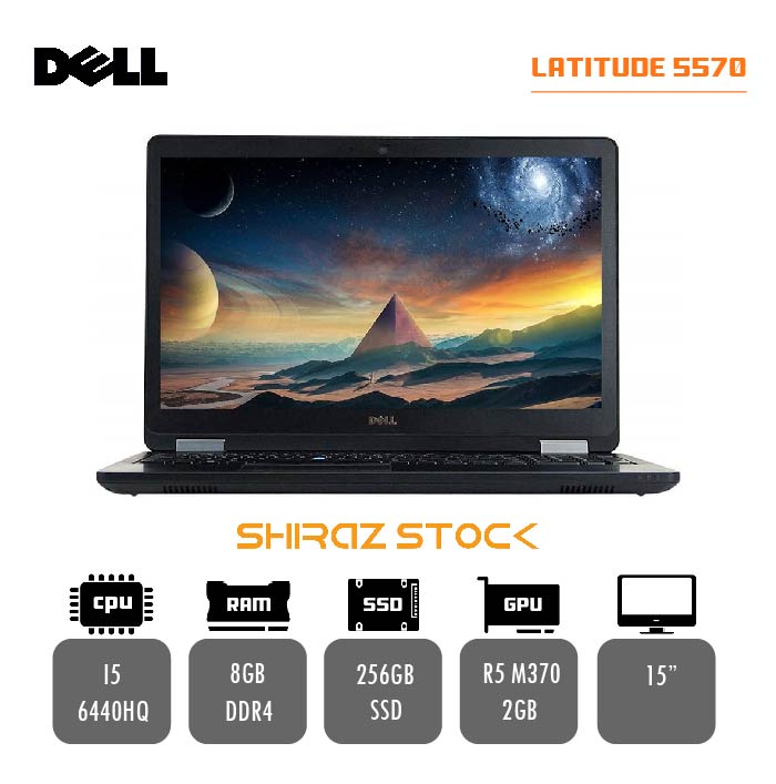 لپ تاپ استوک DELL Latitude 5570 | i5-6440HQ | 8GB-DDR4 | 256GB-SSD | M370-2GB-DDDR5 | 15