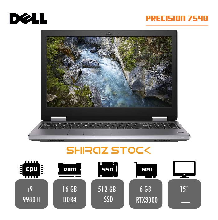 لپ تاپ استوک "Dell PRECISION 7540 | I9-9980H | 16GB-DDR4 | 512GB-SSDm.2 | RTX 3000-6GB-DDR5 |15